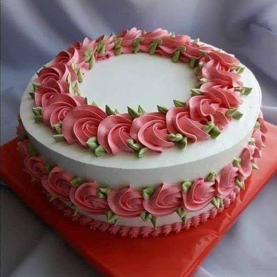 CREAM ART COLLECTION (W12) - Simple Floral Water Colour Cream Cake |  CAKEINSPIRATION SG